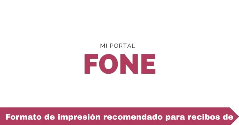 Formato de impresión recomendado para recibos de pago FONE