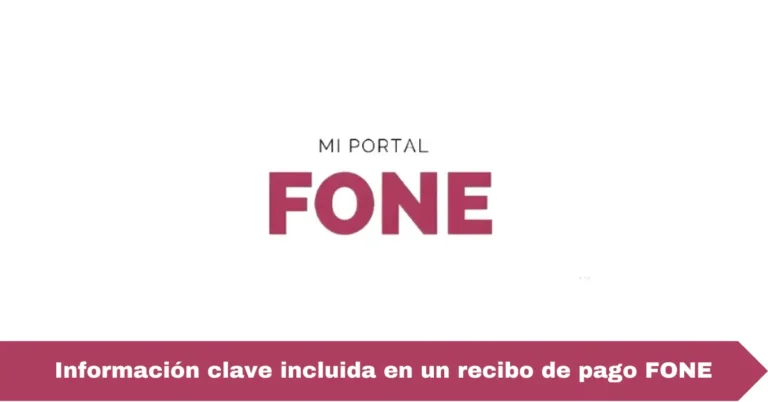 Información clave incluida en un recibo de pago FONE