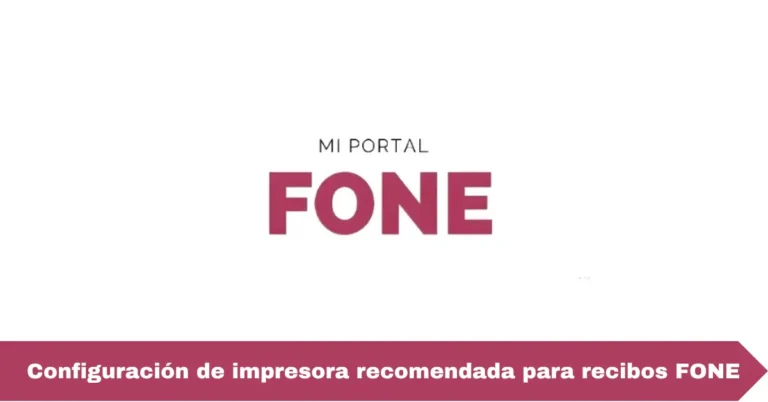 Configuración de impresora recomendada para recibos FONE